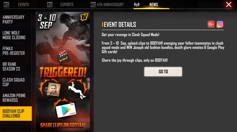 Triggered is the name of the new event which provides a Free Fire emote at no cost (Image via Free Fire)