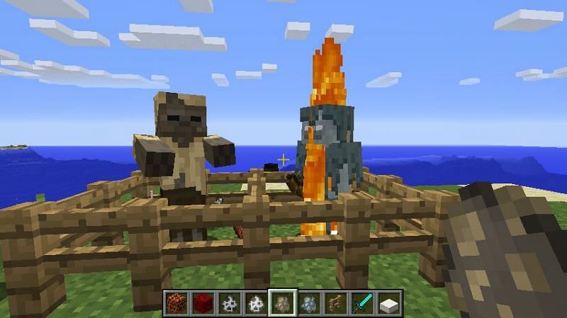 Husk mob not burning in the sun (Image via Minecraft)