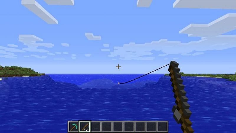 Autofishing is an easy way to obtain food on anarchy servers (Image via Minecraft)