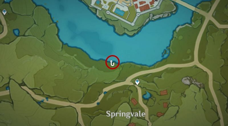 Pufferfish location by Springvale (Image via Genshin Impact)