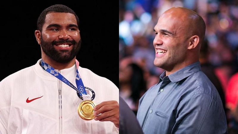 Gable Steveson (left) and Robbie Lawler (right)