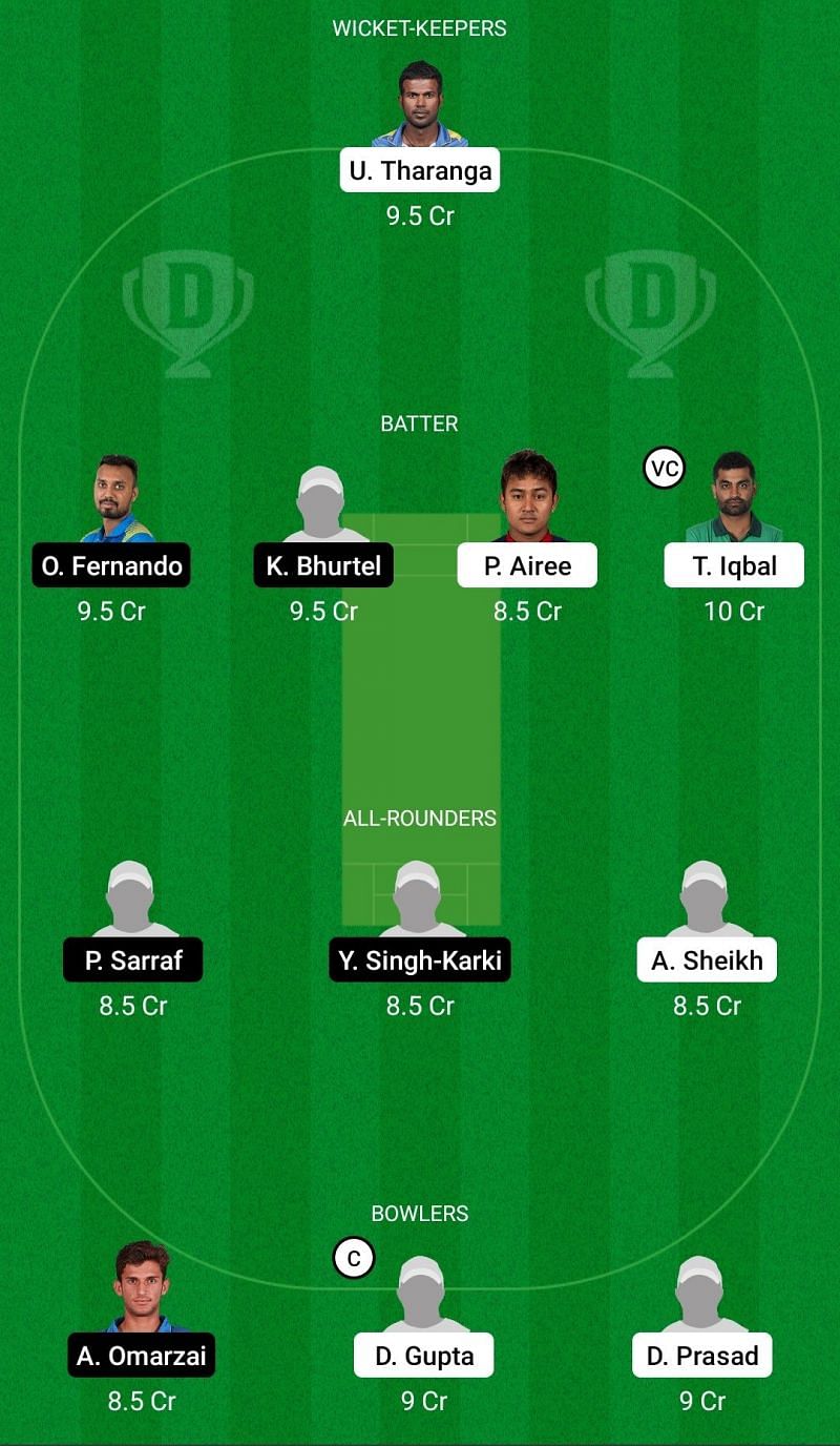 Dream11 Team for Bhairahawa Gladiators vs Lalitpur Patriots - Everest Premier League T20 2021.