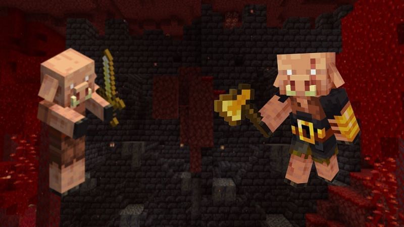 Minecraft piglin and Piglin Brute (Image via Lockoman on Youtube)