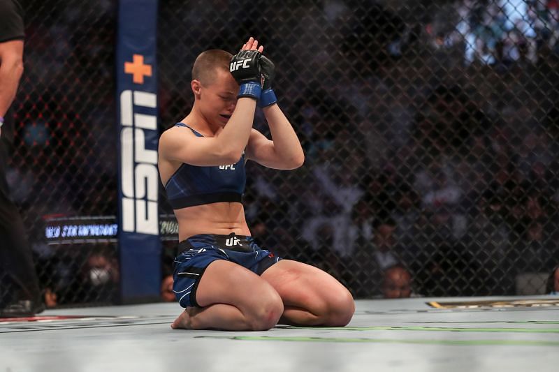 Rose Namajunas is the only female fighter in UFC history to hold a UFC title twice
