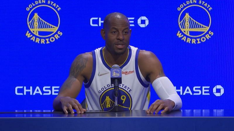 Andre Iguodala at the Golden State Warriors Media Day [Source: NBA]