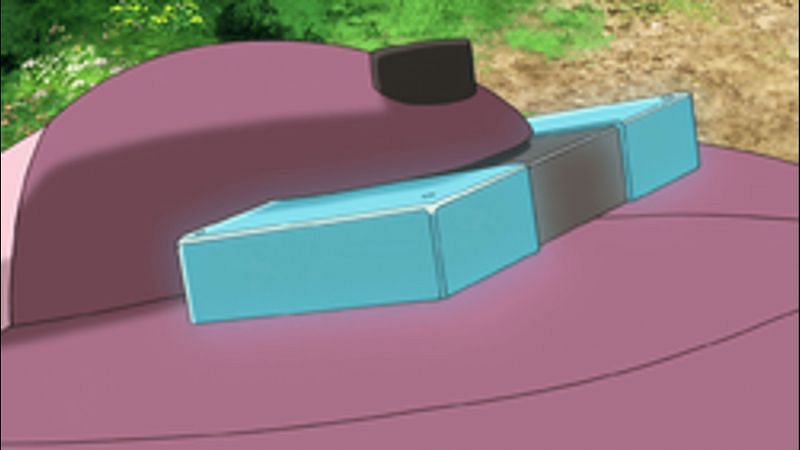 A picture of Genesect with a close-up on its Douse Drive (Image via The Pokemon Company)