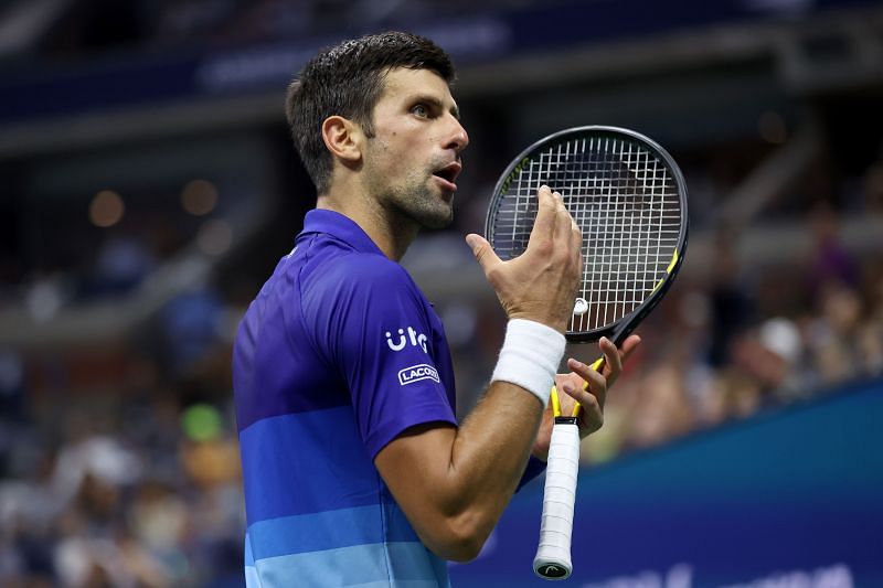 Novak Djokovic during his match against Brooksby