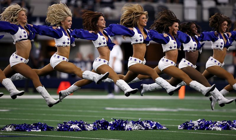 Dallas Cowboys cheerleaders during a game