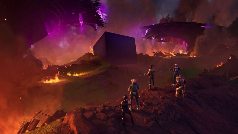 There are a few corrupted zones as a result of the alien ship crashes across the map (Image via Epic Games)