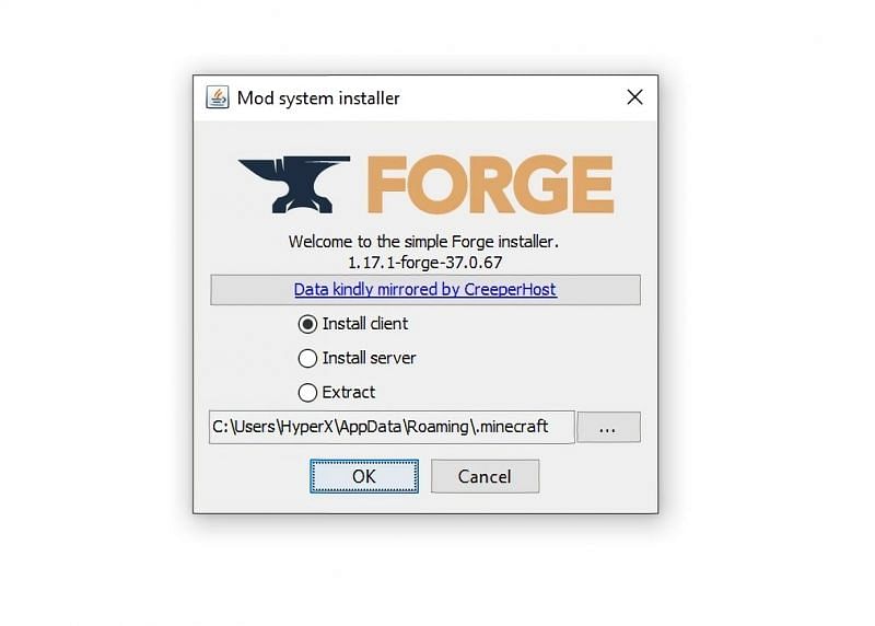 Installing Forge for Minecraft 1.17.1