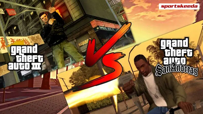 GTA 3 VS GTA San Andreas graphics (Image Credits: Sportskeeda)