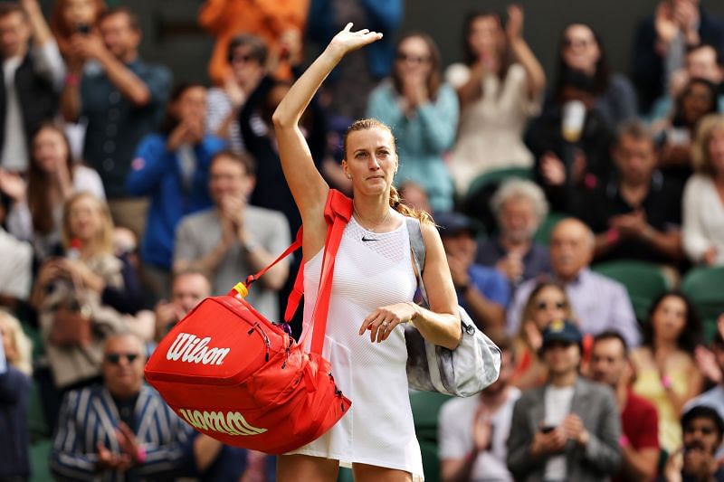 Kvitova at the 2021 Wimbledon Championships.