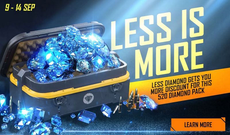 Free Fire - 520 Diamantes + 20% de Bônus