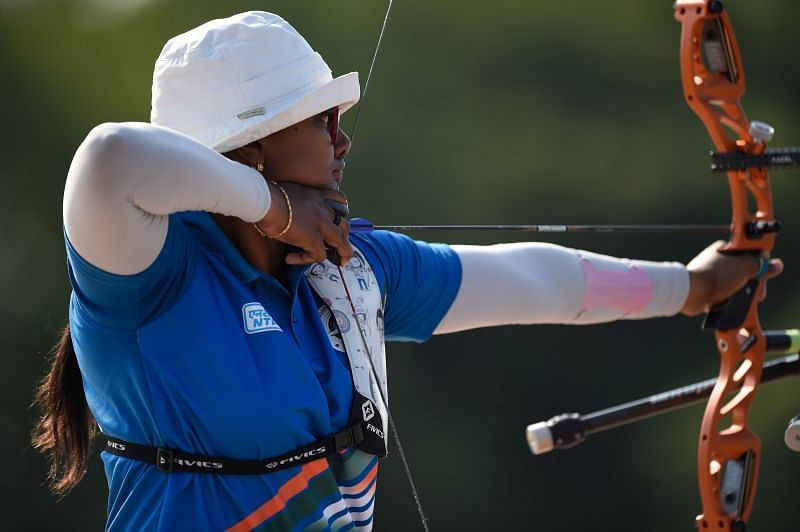 Deepika Kumari at the Archery Tokyo 2020 Test Event.