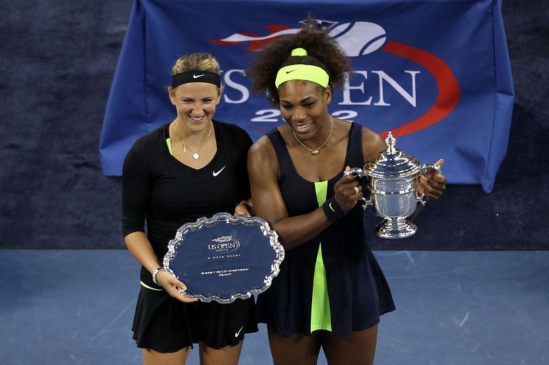 Victoria Azarenka and Serena Williams at the 2012 US Open