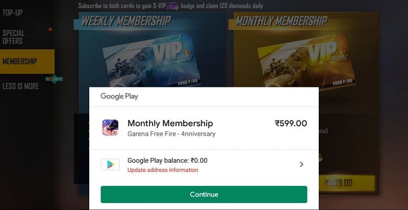 Users can complete the purchase using their preferred payment method (Image via Free Fire)