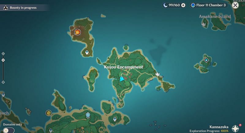 Pyro Hypostasis location on the map (Image via Genshin Impact)