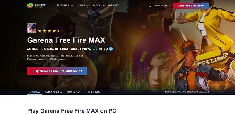 Free Fire Max on BlueStacks (Image via BlueStacks)