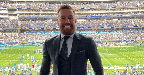 Conor McGregor at the SoFi Stadium [Image Credits: @thenotoriousmma on Twitter]