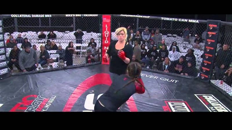 Ilia MacFarlane vs Katie Castro (image courtesy - Xplode Fight Series YT channel)