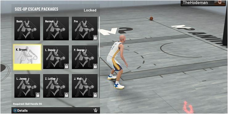 Kobe Bryant Escape Package Dribbling move in NBA 2K22 [Source: Gamerant]