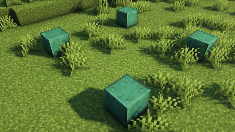 Oxidized copper blocks (Image via Minecraft)