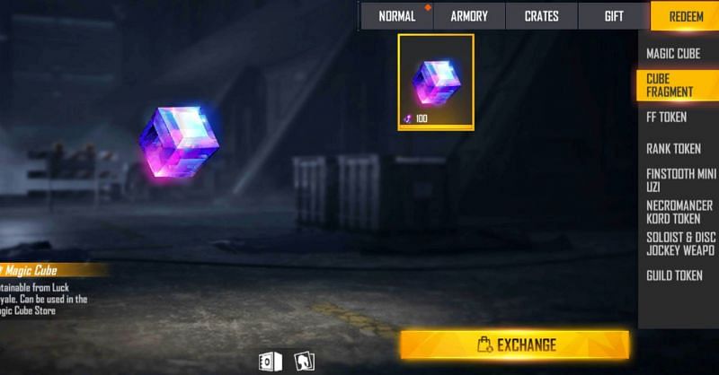 100 Cube Fragments are worth one Magic Cube (Image via Free Fire)