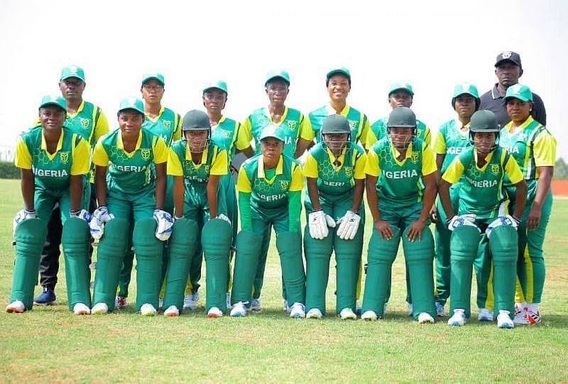 Nigeria Women&#039;s Cricket Team pose for a photo
