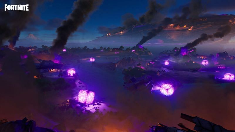 Changes in Fortnite&#039;s map following the Corruption (Image via Epic Games)