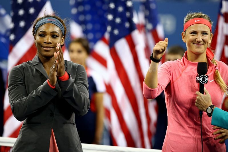 Serena Williams and Victoria Azarenka at the 2013 US Open