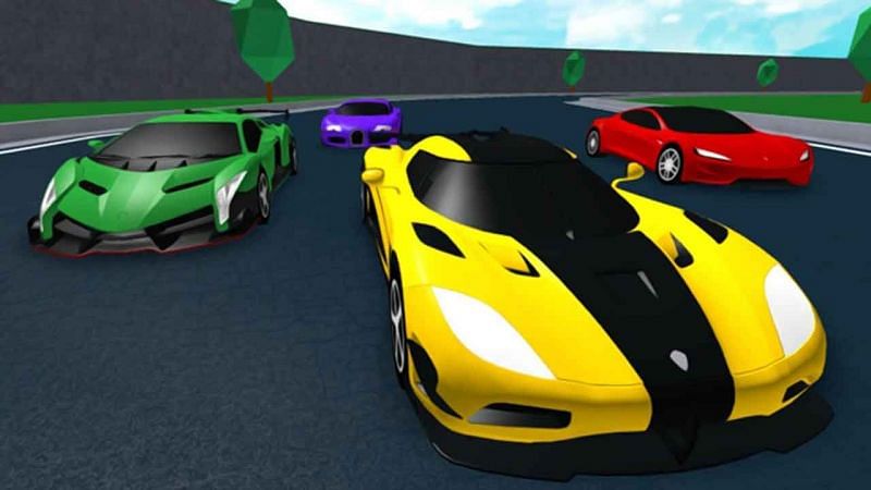 A few high-end cars in Vehicle Tycoon. (Image via Roblox Corporation)