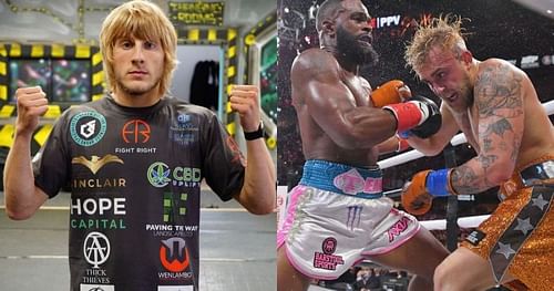 Paddy Pimblett (left), Tyron Woodley (center) & Jake Paul (right) [Image Credits- @paddythebaddyufc on Instagram]