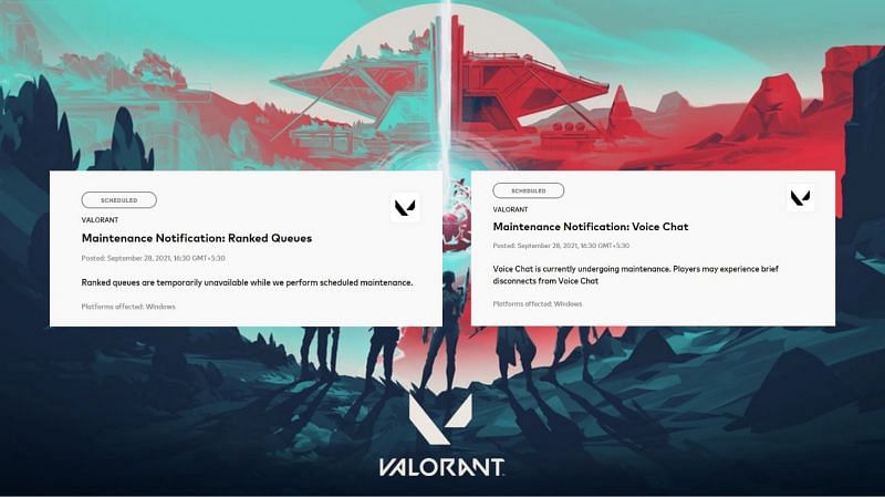 Valorant current server status and maintenance info