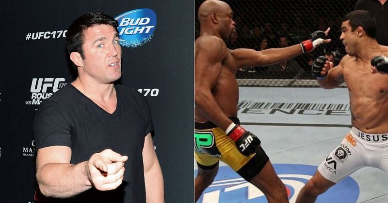 Chael Sonnen (left) and Anderson Silva vs Vitor Belfort at UFC 126 (right) [Image credits: ufc.com]