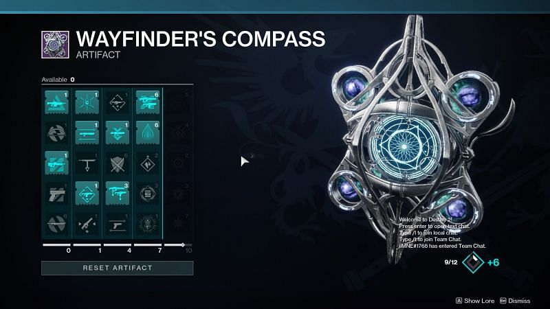 Destiny 2 Season of the Lost artifact, Wayfinder&#039;s Compass (Image via Bungie)