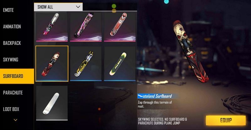 Wasteland Surfboard and Pink Heaven Weapon Loot Crate are the rewards (Image via Free Fire)