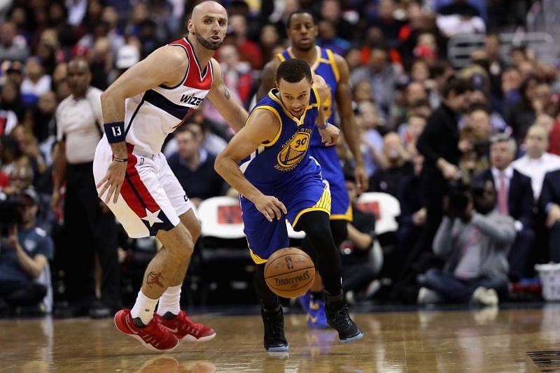 Stephen Curry had Marcin Gortat on skates in their 2017 matchup