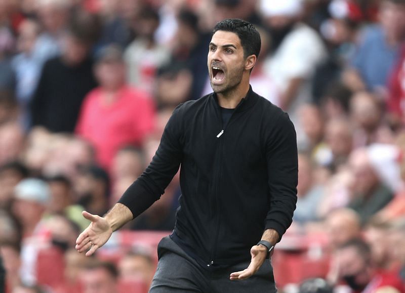 Arsenal manager &lt;a href=&#039;https://www.sportskeeda.com/player/mikel-arteta/&#039; target=&#039;_blank&#039; rel=&#039;noopener noreferrer&#039;&gt;Mikel Arteta&lt;/a&gt;. (Photo by Julian Finney/Getty Images)