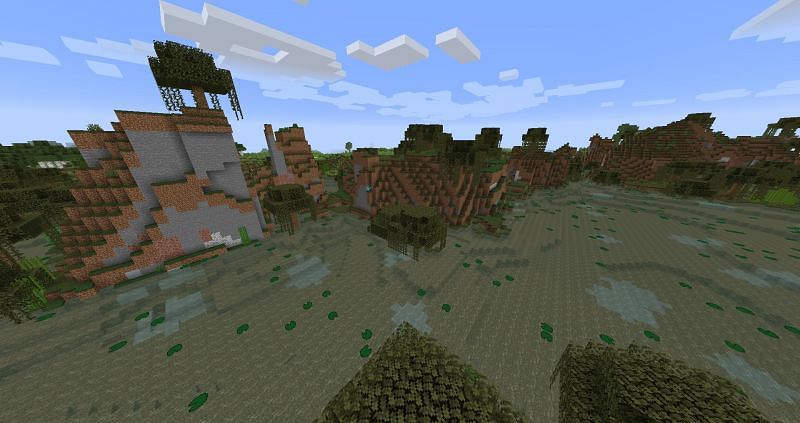 A swamp hills biome (Image via Mojang)