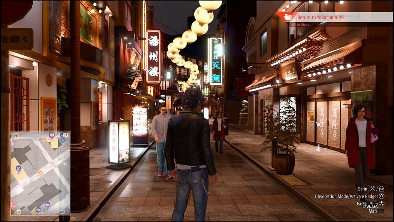 The variety of locations in Ijincho map is appreciable. (Image via SEGA)