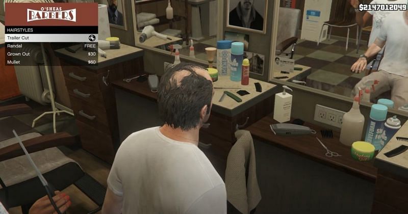 Trevor getting a haircut (Image via Rockstar Games)