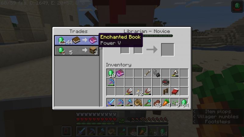 Power enchantment (Image via Minecraft)