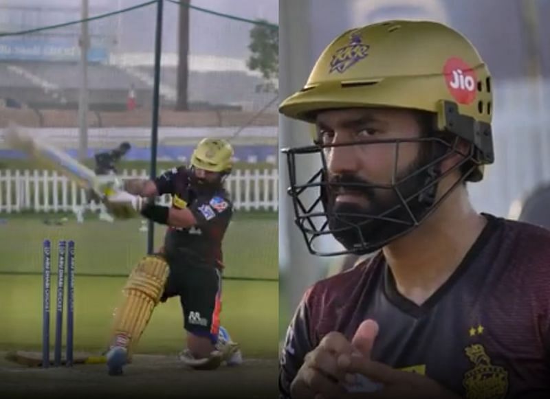 Dinesh Karthik in the nets. ( Courtesy: KKR Twitter)