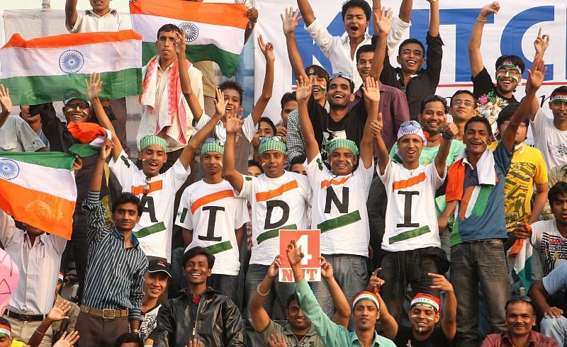 Cricket fans in Guwahati, Assam