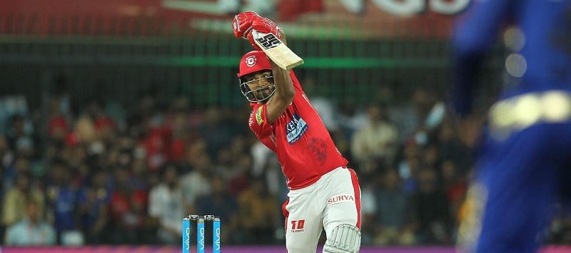 KL Rahul after smacking one over cover vs MI