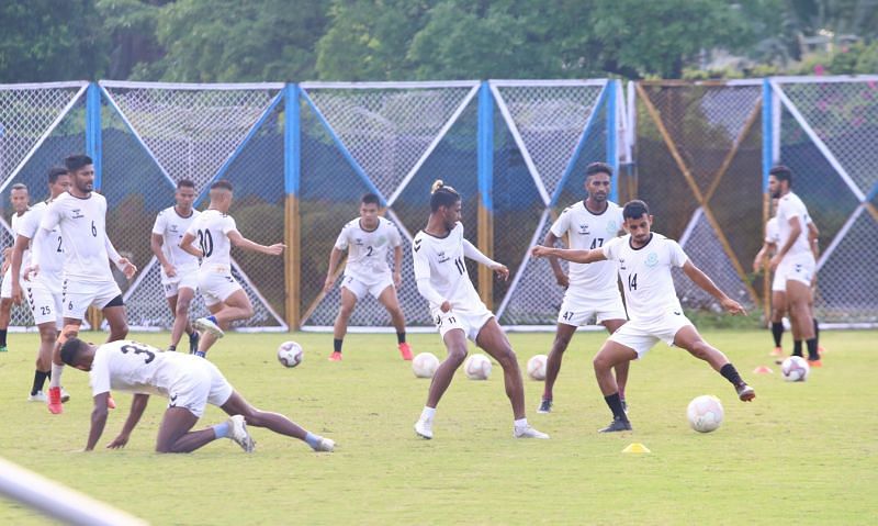Mohammedan SC during a training session at the Durand Cup.