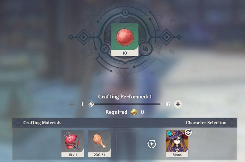 The requirements for crafting Redrot Bait in Genshin Impact (Image via Genshin Impact)