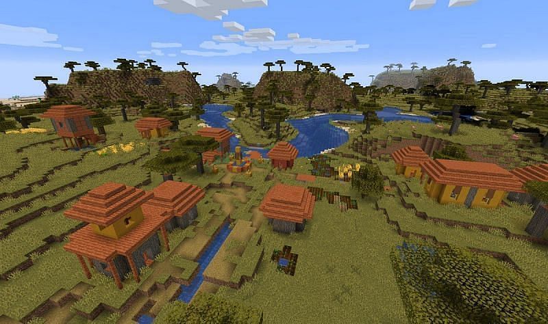 The savanna village (Image via Minecraft)