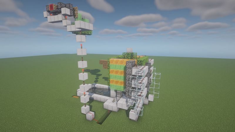 A fully automatic Minecraft tree farm by Dusty Dude (Image via Minecraft)