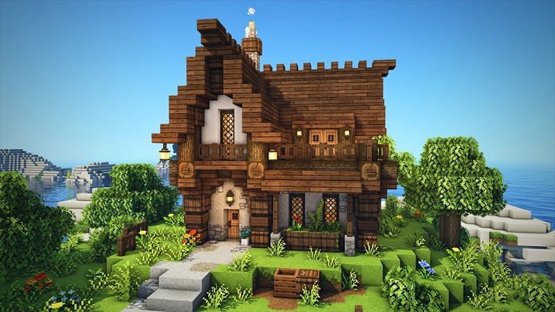 medieval style minecraft house